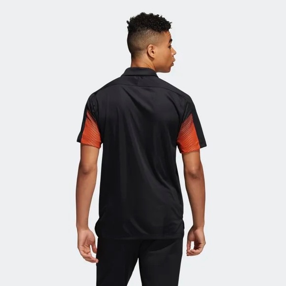 Adidas Miami Hurricanes Polo Shirt Mens S Small Primeblue Black Orange H50752 - Picture 4 of 9